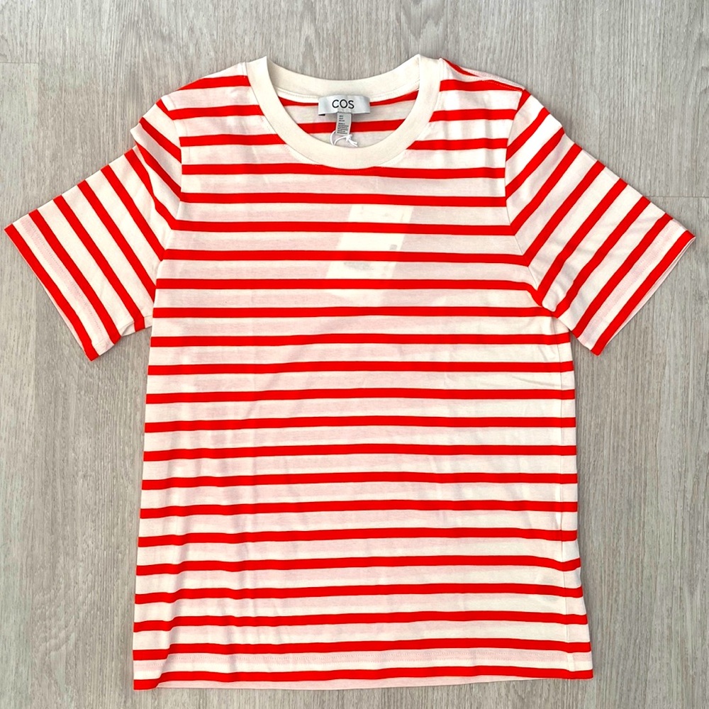 NWT: COS 100% organic cotton regular fit striped tee